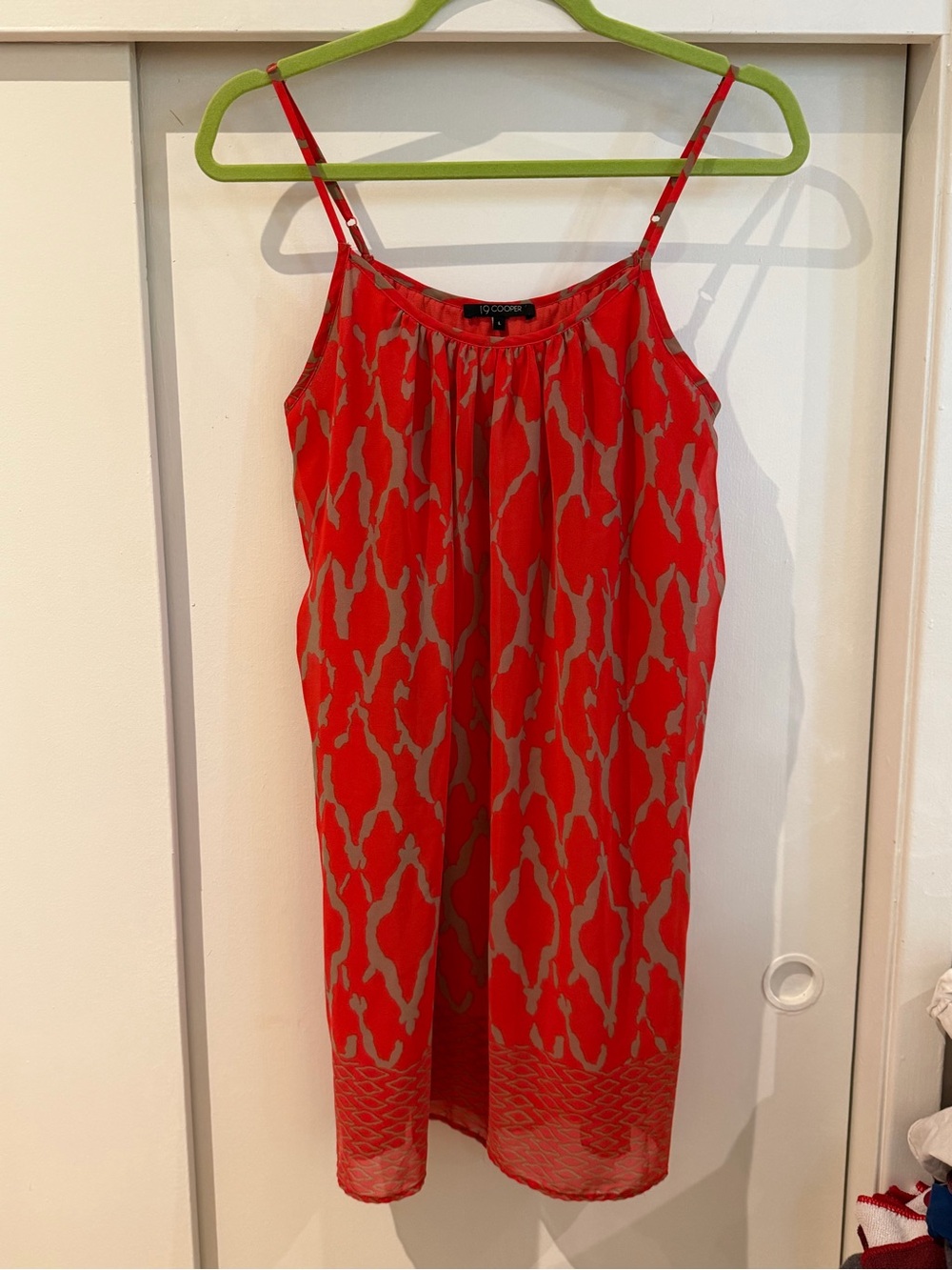 19 Cooper Red Printed Chiffon Slip Dress